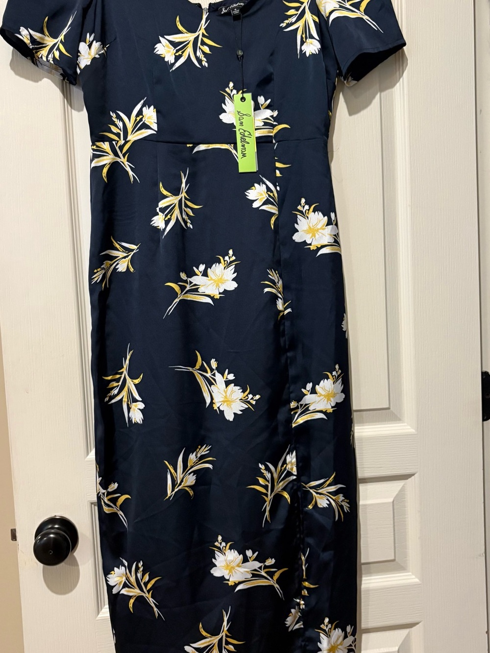 Sam Edelman Navy Dress with White & Yellow Floral Print - Picture 4 of 7